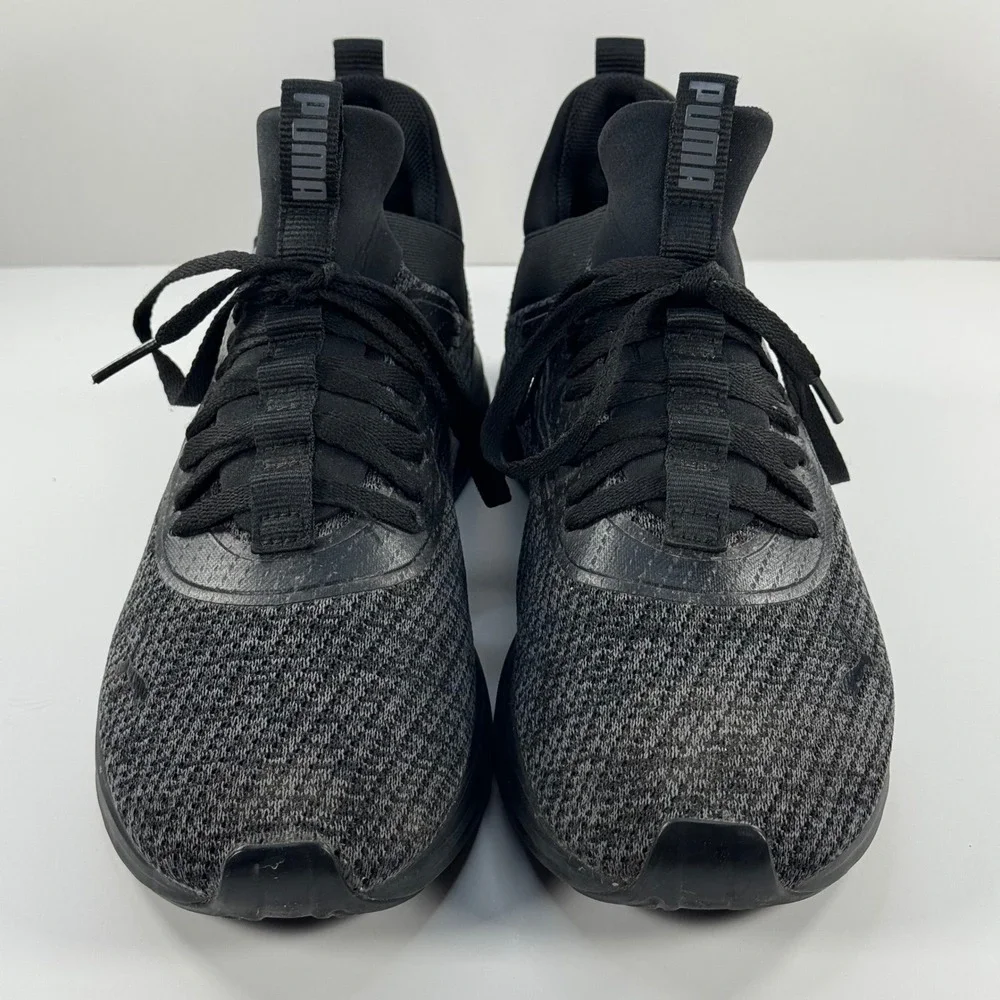 Puma Enzo Weave Mens Black Grey Running Training Shoes‎ Sneakers 191487-01